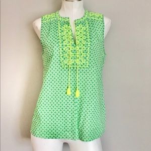 J. Crew Factory Sleeveless Embroidered Blouse
